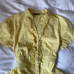 Yellow Ruffled cottage core Blouse